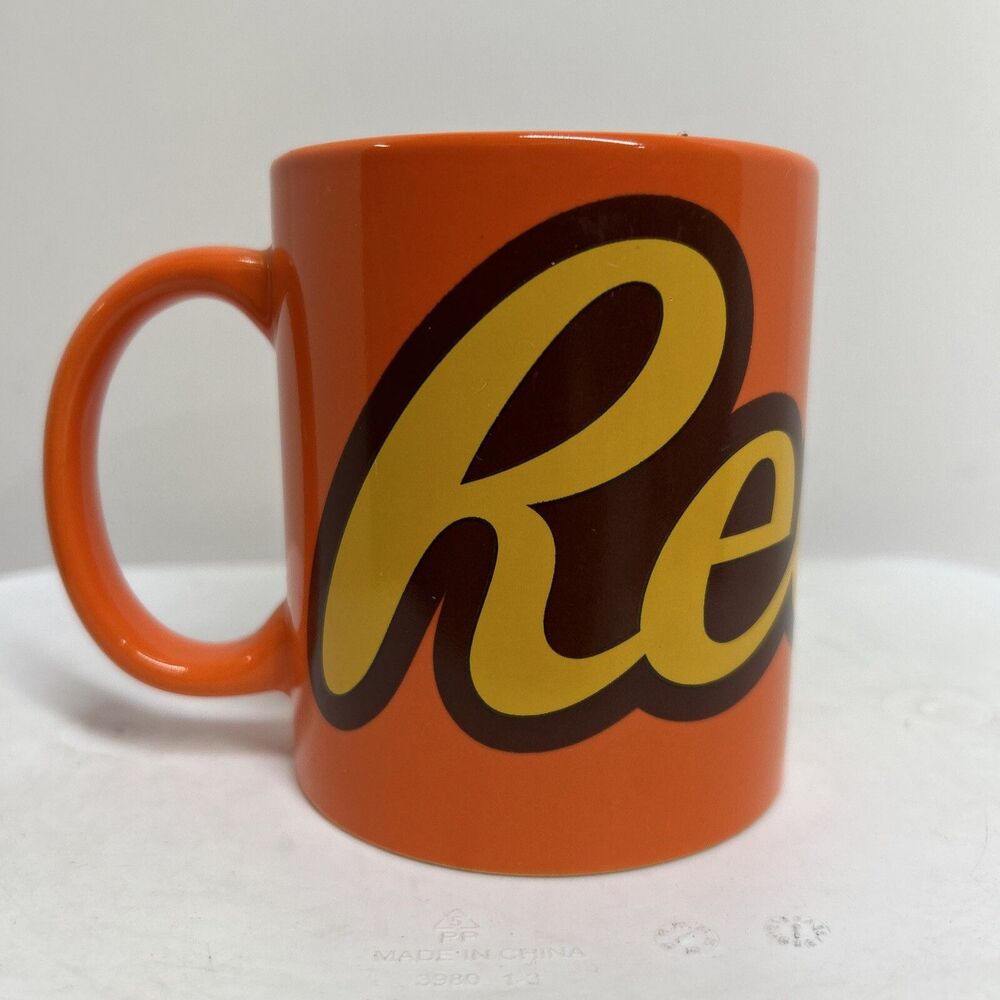 🔥🔥🔥Galerie Reese's Peanut Butter Mug 12oz Orange Coffee / Tea Cup‎